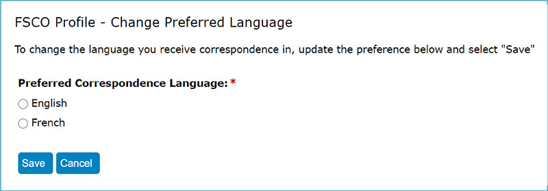 Change preferred language