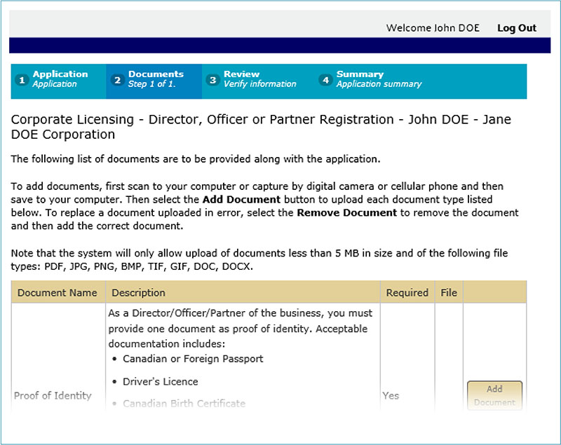 DOP - Upload Documents