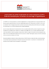 Code de conduite national du CCARCH à l’intention de la profession du courtage immobilier Code de conduite national du CCARCH à l’intention de la profession du courtage immobilier
