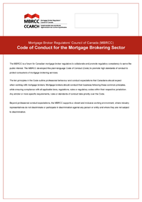 MBRCC Code of Conduct for the Mortgage Brokering Sector