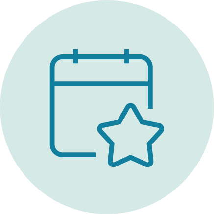 event calendar icon with a star