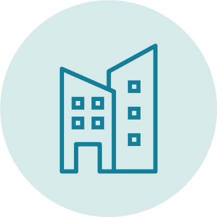 two buildings location icon