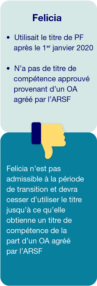 Felicia - les exemples suivants de planificateurs financiers et de conseillers financiers pour déterminer l’admissibilité à la transition ou à l’utilisation du titre. Felicia - les exemples suivants de planificateurs financiers et de conseillers financiers pour déterminer l’admissibilité à la transition ou à l’utilisation du titre.